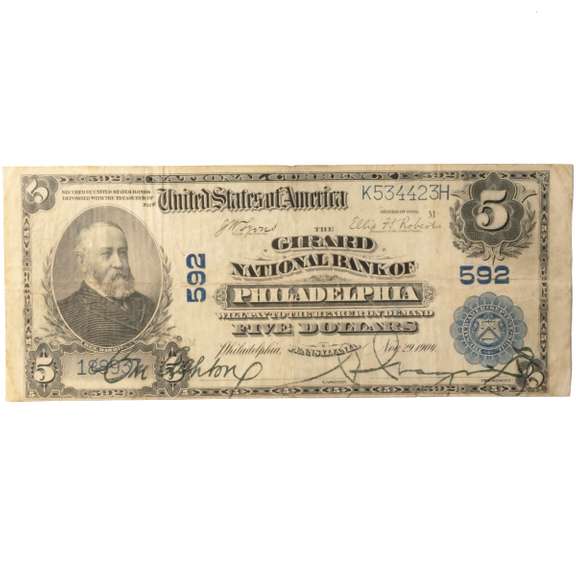 $5 Girard Natl Bank of Philadelphia 1902 Series National Note