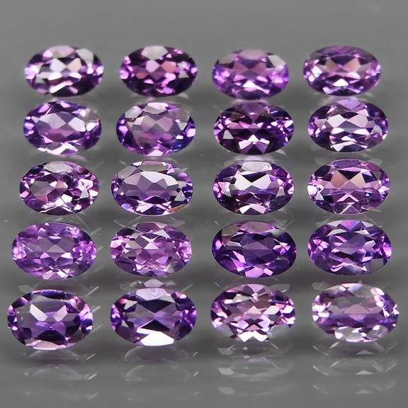 Glittering 8.43ct 6x4mm real Bolivian Amethyst set