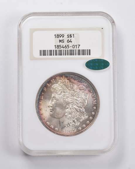 MS64 1899 Morgan Silver Dollar CAC NGC
