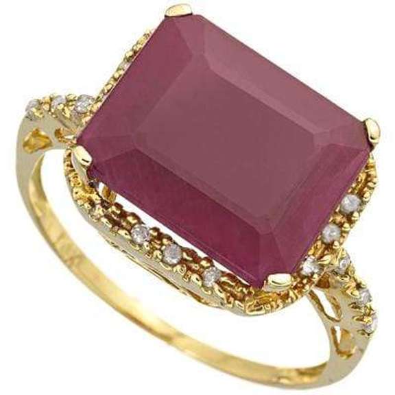 6.1 CT TW (19 PCS) RUBY 18KT YG RING