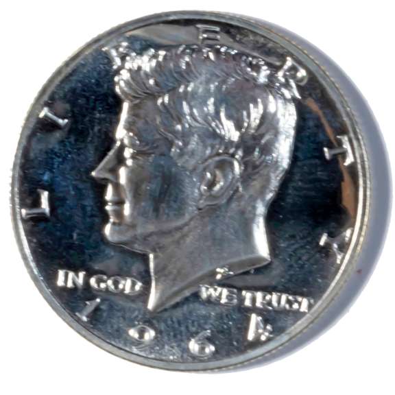 Sharp 1964 Accented Hair Kennedy Half Dollar