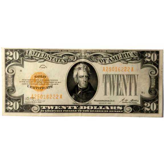 $20 1928 Series Gold Certificate