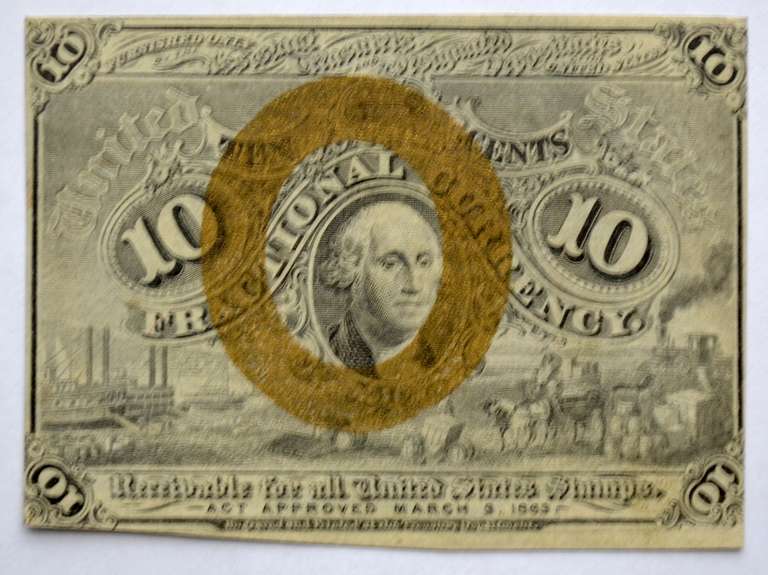 Shift Error Unc 10 Cent  Fractional Currency Note