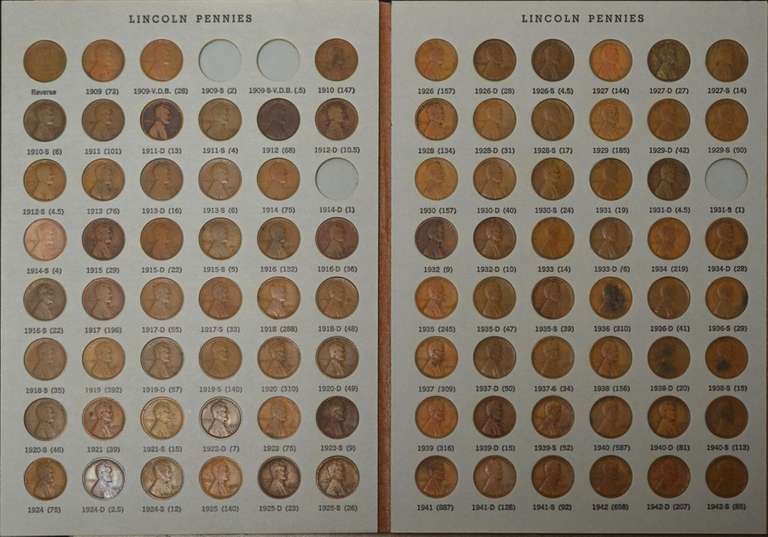 98% Complete Classic Vintage Dansco Lincoln Penny Album.