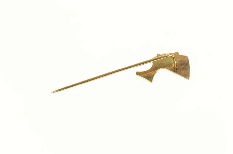 14K Yellow Gold Ancient Egyptian Queen Nefertiti Bust Stick Pin