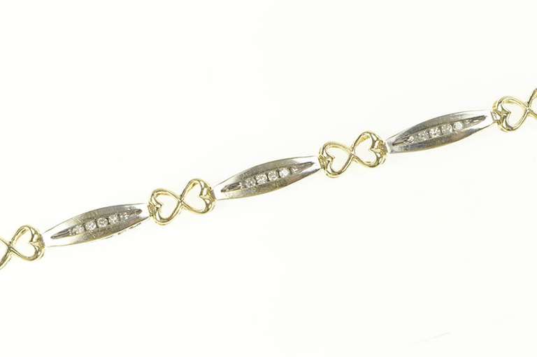 14K White Gold 0.50 Ctw Diamond I Love You Heart Tennis Bracelet