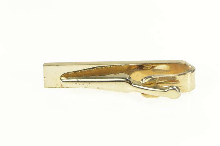 Gold Filled Carved Squared Mother of Pearl Retro Tie Bar