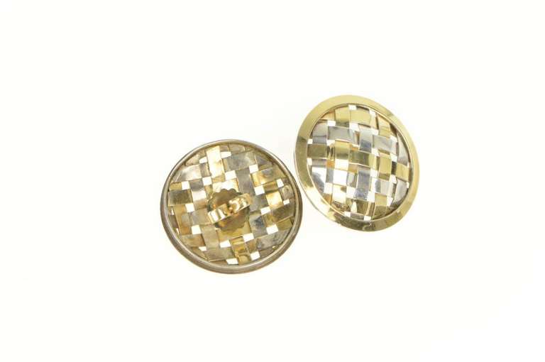 Sterling Silver 18K Gold Gabriel Ofiesh Hand Woven Designer Earrings