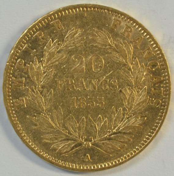 Flashy 1855-A France Napoleon 20 Francs Gold Piece