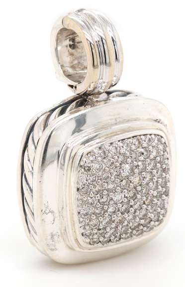 David Yurman Diamond Albion Pendant in Sterling