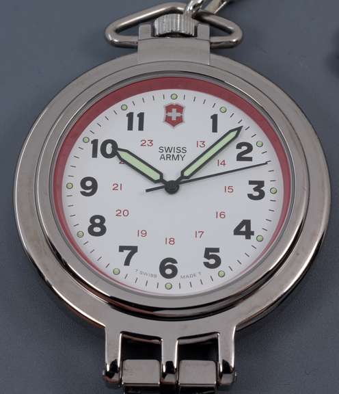 Rugged Swiss Army Pocket Watch in SS