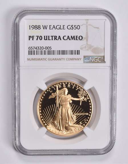 PF70 UCAM 1988-W $50 American Gold Eagle 1 Oz. .999 Fine Gold NGC