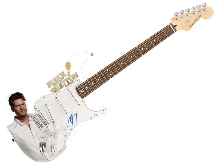 Blake Shelton Autographed Signed Photo Graphics Guitar ACOA