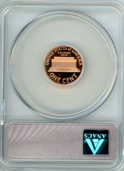 1996-S Lincoln Memorial Cent in ANACS PR70 DCAM