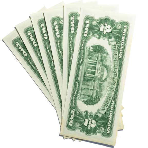 6 Consecutive CH CU $2 Red Seal US Notes