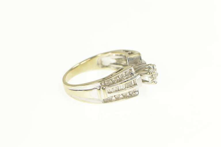 14K White Gold 0.32 Ctw Diamond Retro Classic Promise Ring