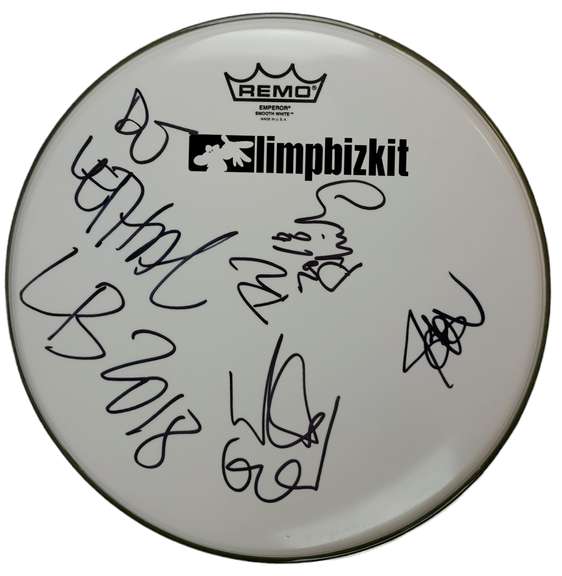Limp Bizkit Autographed 12 Inch Drum Head Drumhead ACOA