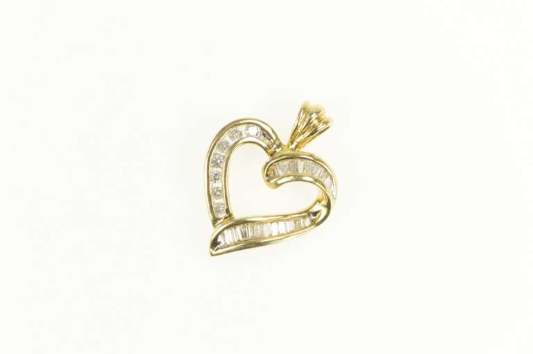 14K Yellow Gold Diamond Inset Classic Cross Christian Pendant