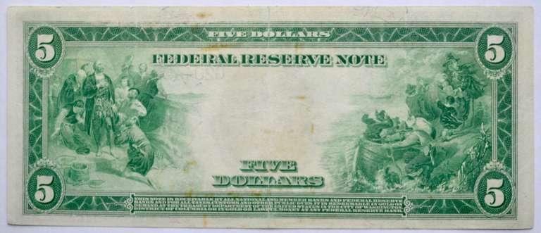 $5 CH CU Series of 1914 Landing Of Columbus & William Penn FRN