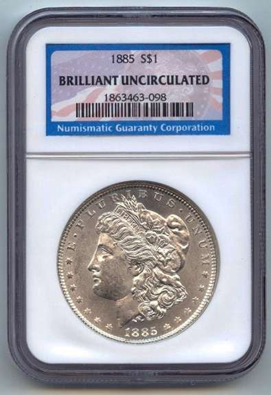 Superb BU 1885P Morgan Silver Dollar NGC Graded Brilliant Uncirculated!