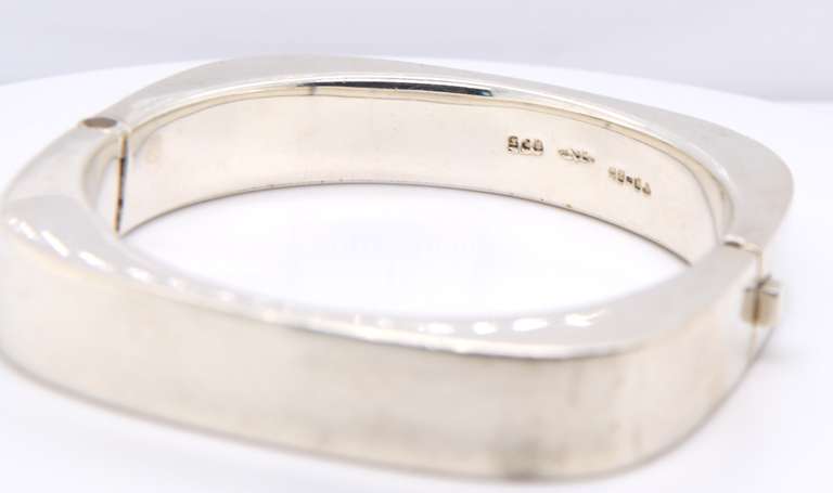 925 Sterling Silver Signed Bangle Bracelet
