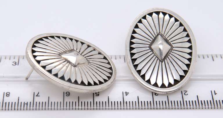 Vintage 925 Sterling Silver Navajo Signed Earrings