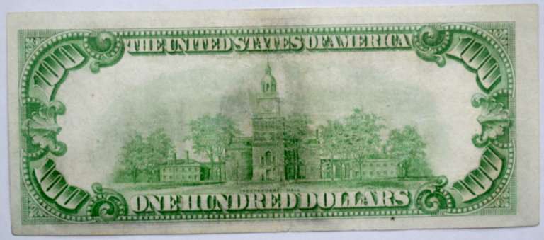 $100 1928 First Series Small Size Numerical FRN