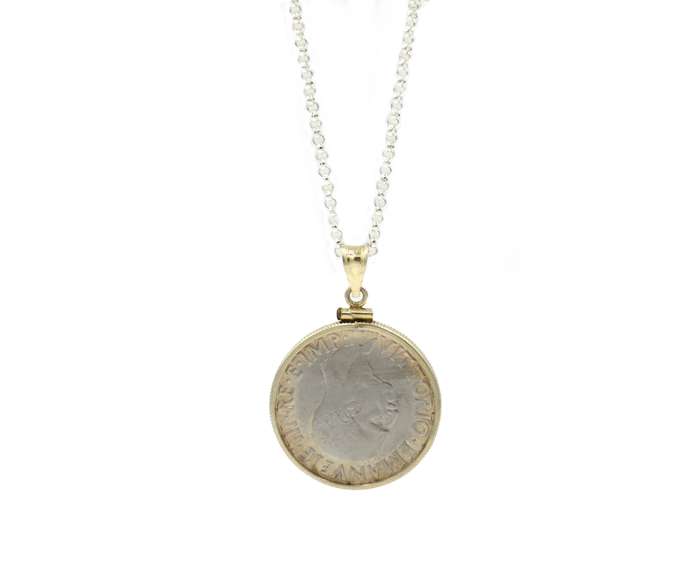 1940 Italian Coin Pendant Necklace