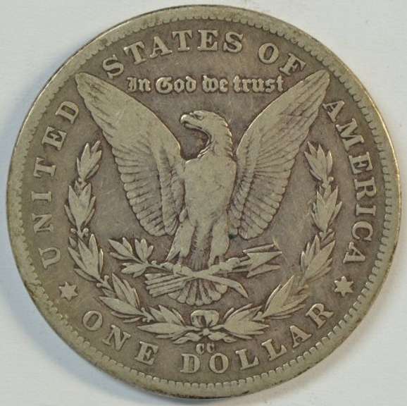 Scarce 1890-CC Morgan Silver Dollar. Nice circ
