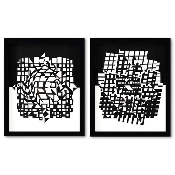 Croises (Diptych) Print by Vasarely (1908-1997)