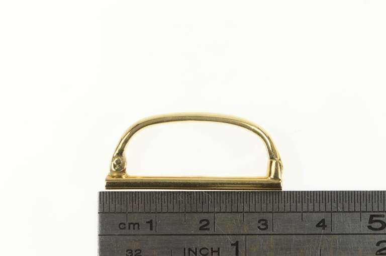 18K Yellow Gold Curved Bar Simple Classic Scarf Clip