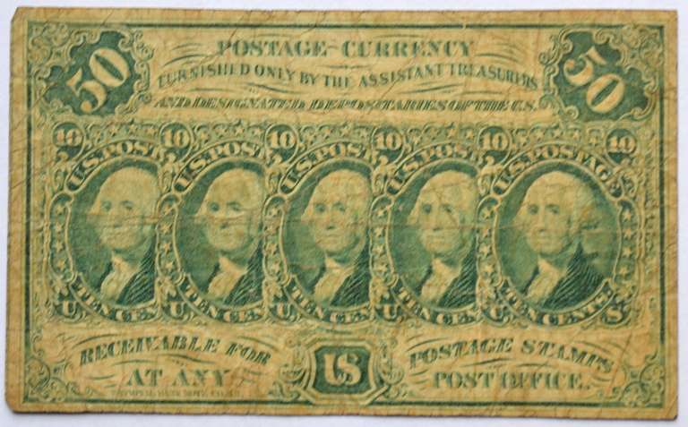 First Issue  50 Cent Fractional Currency Note