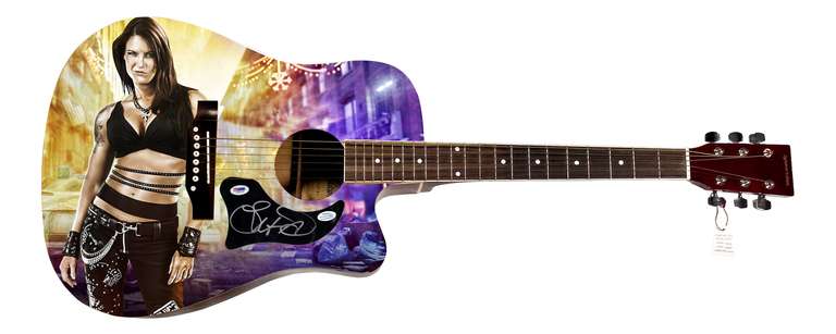 WWE Lita Autographed 1/1 Custom Graphics Photo WWF Guitar PSA