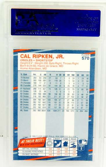 Cal Ripken, Jr. 1988 Baseball Card, Gem Mt 10