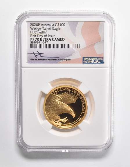 PF70UCAM 2020-P Australia 100 Dollars 1 Oz .999 Gold NGC Box/COA