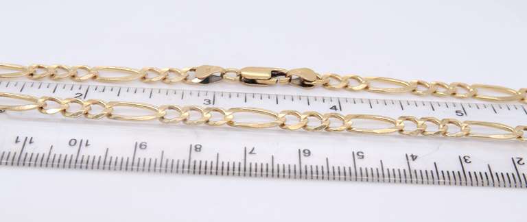 Elegant Yellow Gold Figaro Chain Necklace