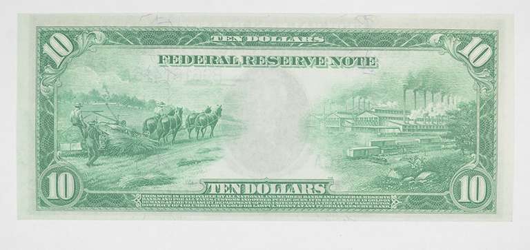 1914 $10 Federal Reserve Note - New York, NY - Horse Blanket