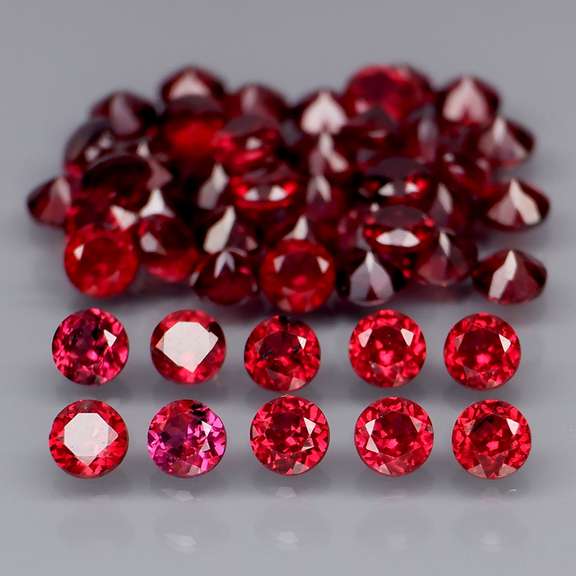 Ravishing 4.94ct cherry red Rhodolite Garnet set