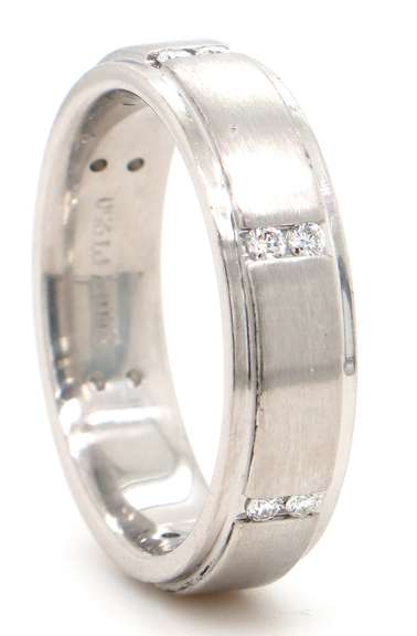 Gent's Scott Kay Diamond Wedding Band in Platinum
