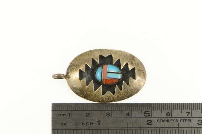 Sterling Silver Andrew Henry Native American Navajo Oval Pendant