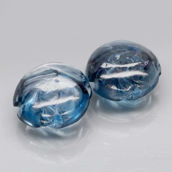 Translucent! 3.50ct London blue Topaz flower carvings