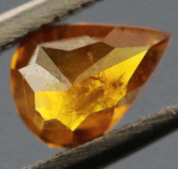 Stunning .43ct pear cut amber Diamond