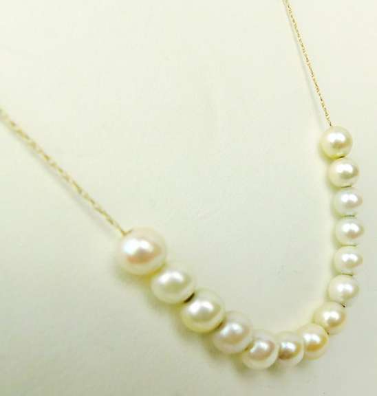 Vintage 14K Add-a-Bead Pearl Necklace