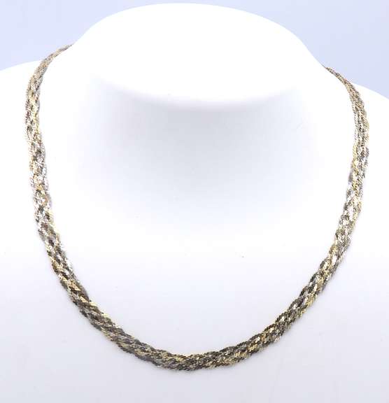 Vintage Italian 925 Sterling Silver Braided Necklace