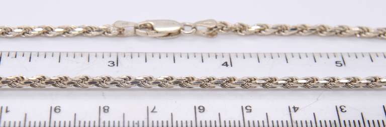 Vintage 925 Sterling Silver Rope Chain Necklace