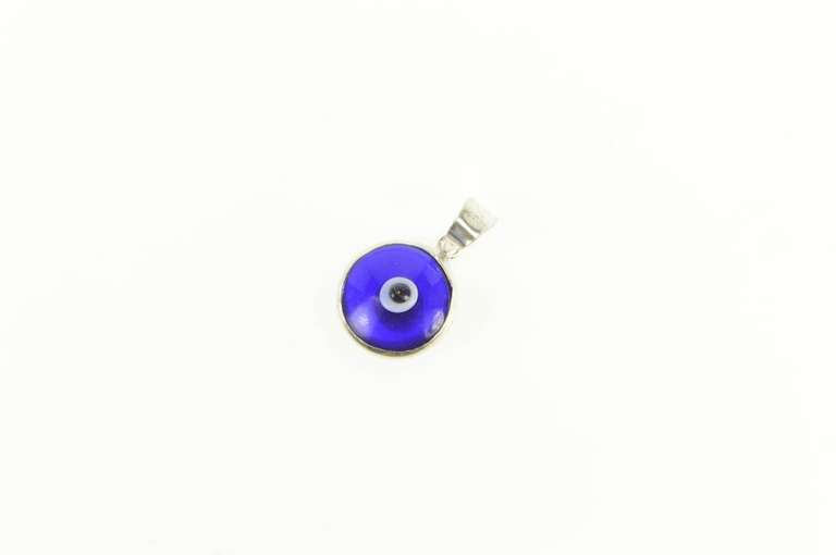 Sterling Silver Nazar Blue Evil Eye Protection Symbol Pendant