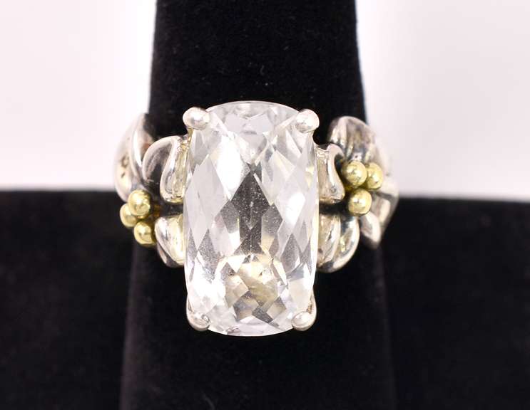 Sterling Silver Ring With Large White Topaz