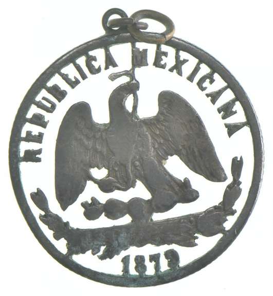 1879 Mexico Peso Cut Out Jewelry Mounted