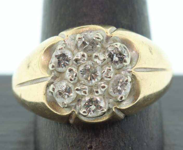 MENS 7 DIAMOND CLUSTER RING