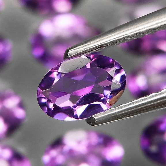 Glittering 8.43ct 6x4mm real Bolivian Amethyst set